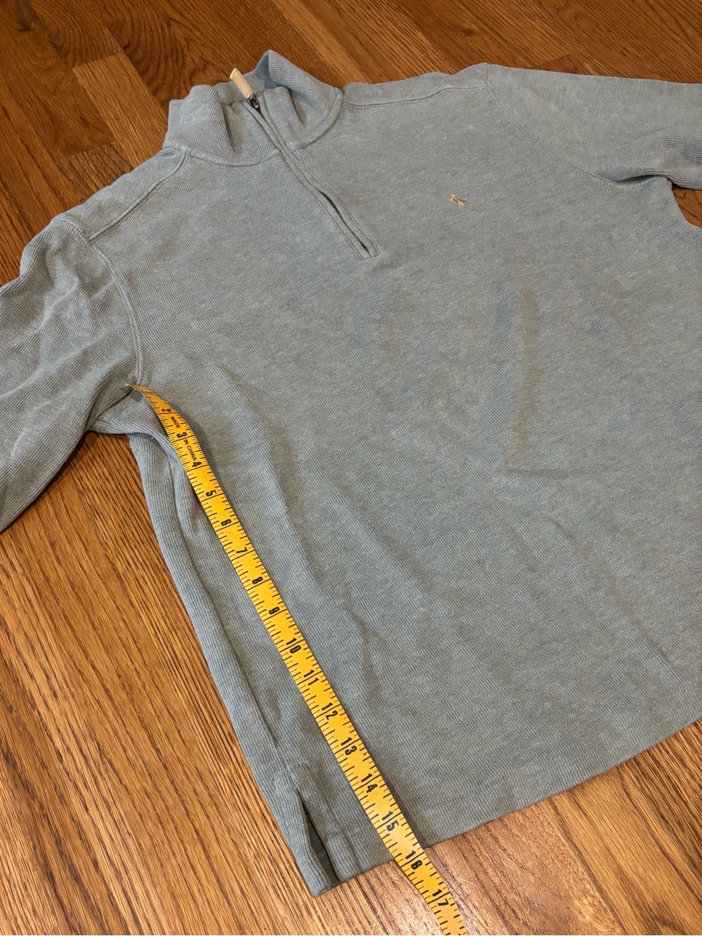 Ralph Lauren Light Heather Green Quarter-Zip Sweatshirt